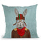 Rabbit With Helmet Throw Pillow By Coco De Paris
