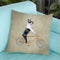 Boston Terrier On Bicycle Throw Pillow By Coco De Paris