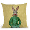 Rabbit With Moustache Throw Pillow By Coco De Paris