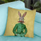 Rabbit With Moustache Throw Pillow By Coco De Paris