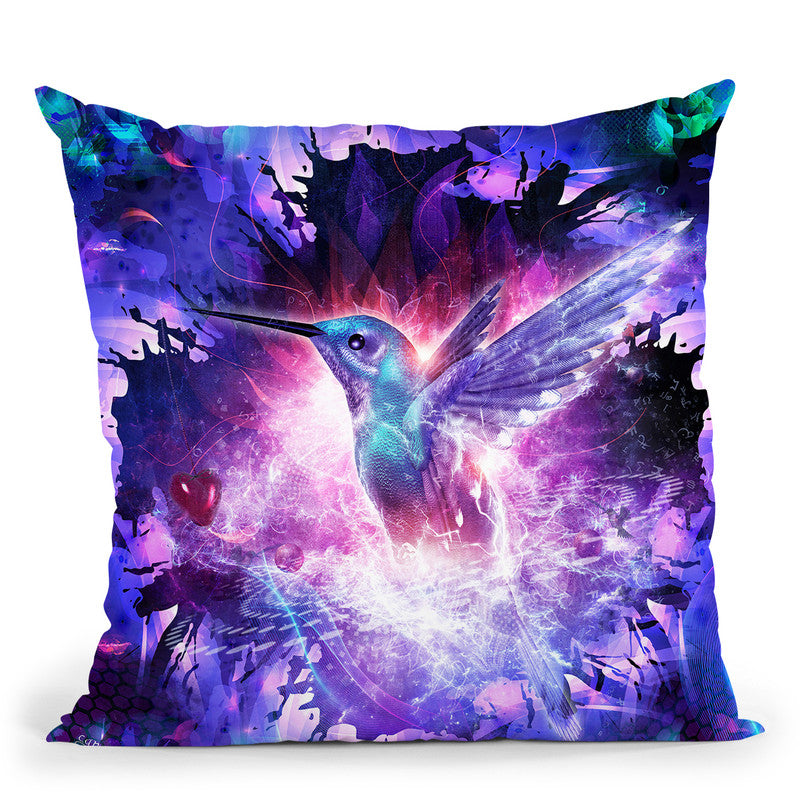Hummingbird Love  Throw Pillow By Cameron Gray - by all about vibe