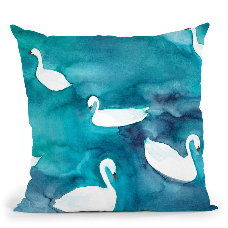 Swans Small Throw Pillow By Christine Lindstrom