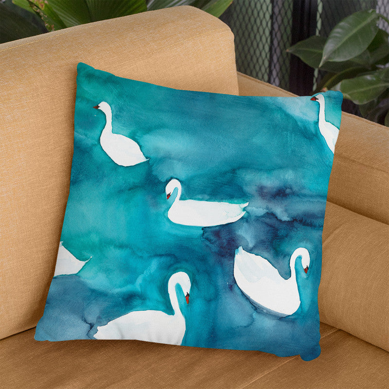 Swans Small Throw Pillow By Christine Lindstrom