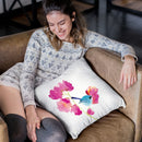 Blue Bird In The Flowers Small Throw Pillow By Christine Lindstrom
