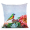 Parrot Finch In A Desert Garden Small Throw Pillow By Christine Lindstrom