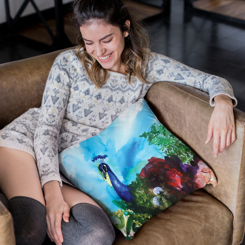 Peacock Garden Ii Throw Pillow By Christine Lindstrom