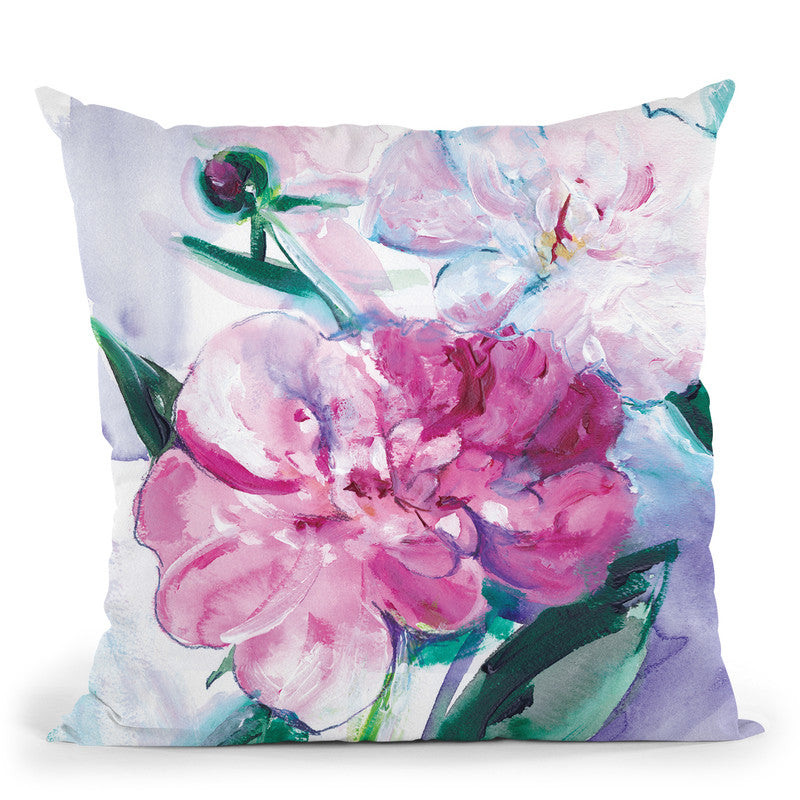 Periwinkle Peony Small Throw Pillow By Christine Lindstrom