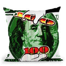 Benji 100 Bill Throw Pillow By Christian Mielu