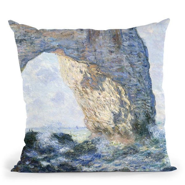 Rock Arch West Of Etretat (The Throw Pillow By Claude Monet