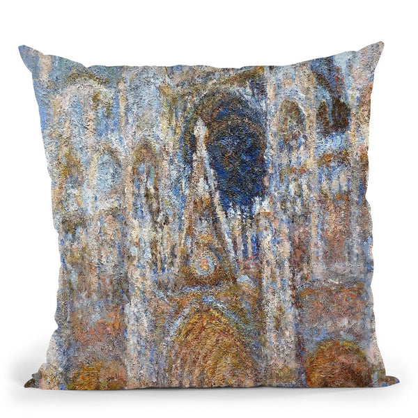 Rouen Cathedral Throw Pillow By Claude Monet