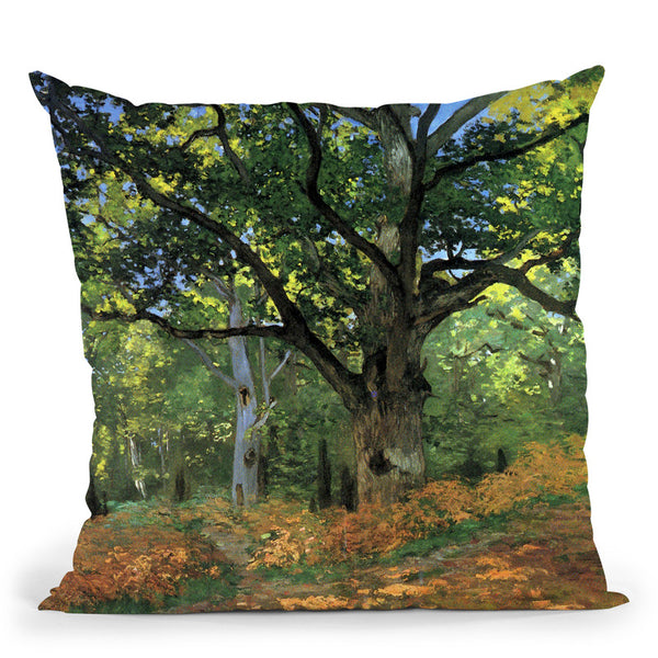 The Bodmer Oak, Fontainebleau F Throw Pillow By Claude Monet