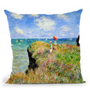 The Cliff Walk At Pourville Throw Pillow By Claude Monet
