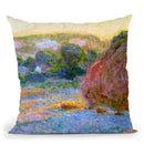 Wheatstacks (End Of Summer) Throw Pillow By Claude Monet