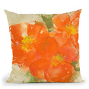 Tangerine Poppies Ii Throw Pillow By Chris Paschke