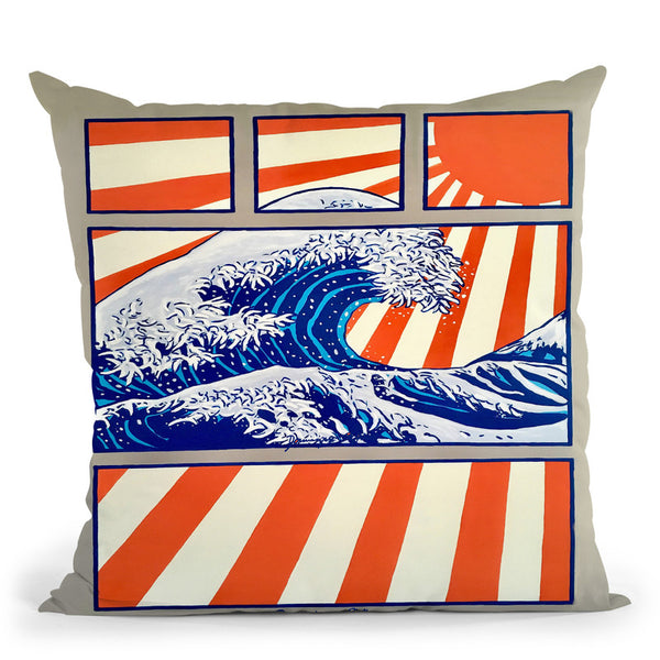 Manga Beach Wave Throw Pillow By Dominique Steffens