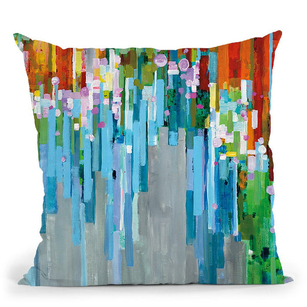 Rainbow Of Stripes Throw Pillow By Danhui