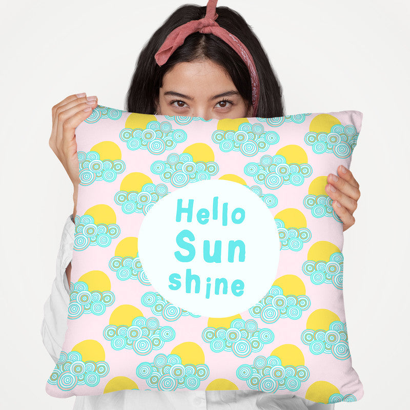 Rainbow Hello Sunshine Throw Pillow By Dom Vari
