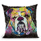 English Bulldog Square Throw Pillow By Dean Russo