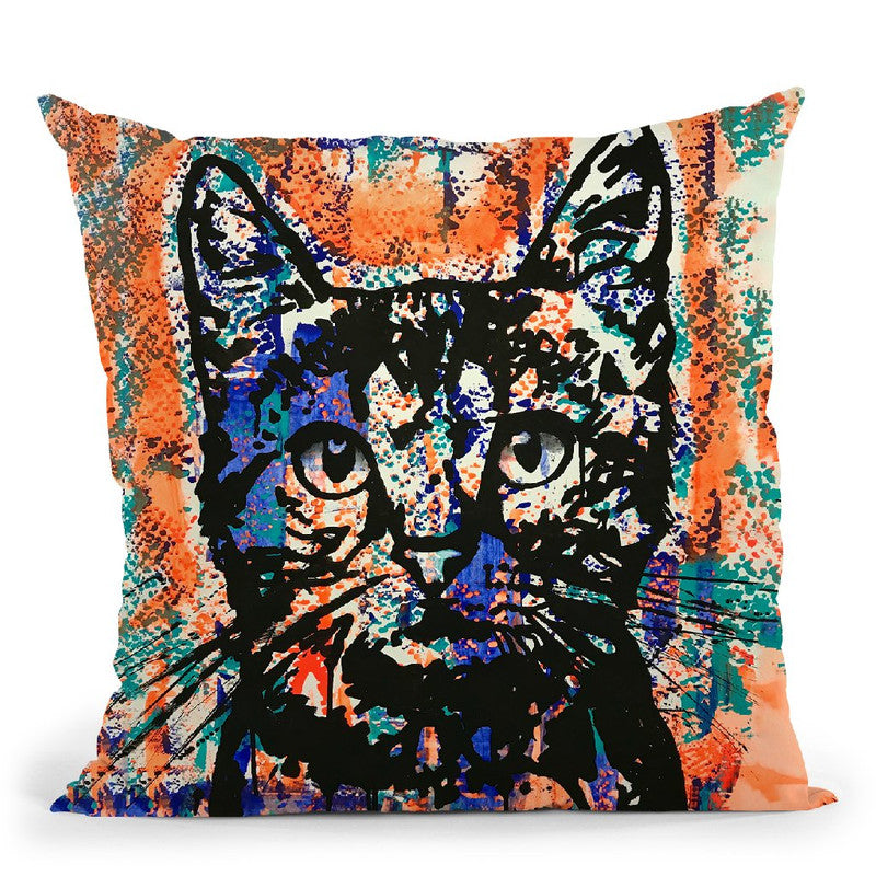 Nine Lives Cat Throw Pillow By Dean Russo