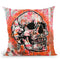 Orange Skull Throw Pillow By Dean Russo