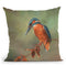 Kingfisher Perched Throw Pillow By David Stribbling