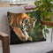 Tiger Cub Climbing Down Tree Throw Pillow By David Stribbling