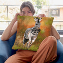 Zebra Running Throw Pillow By David Stribbling