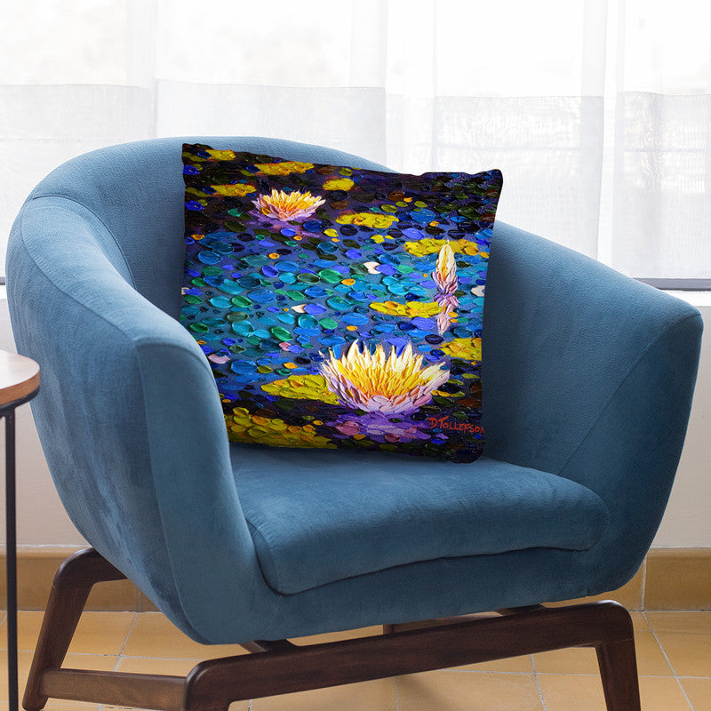 Symphony In Blue Throw Pillow By Dena Tollefson