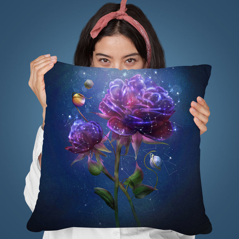 Cosmic Flower Throw Pillow By Diogo Verissimo