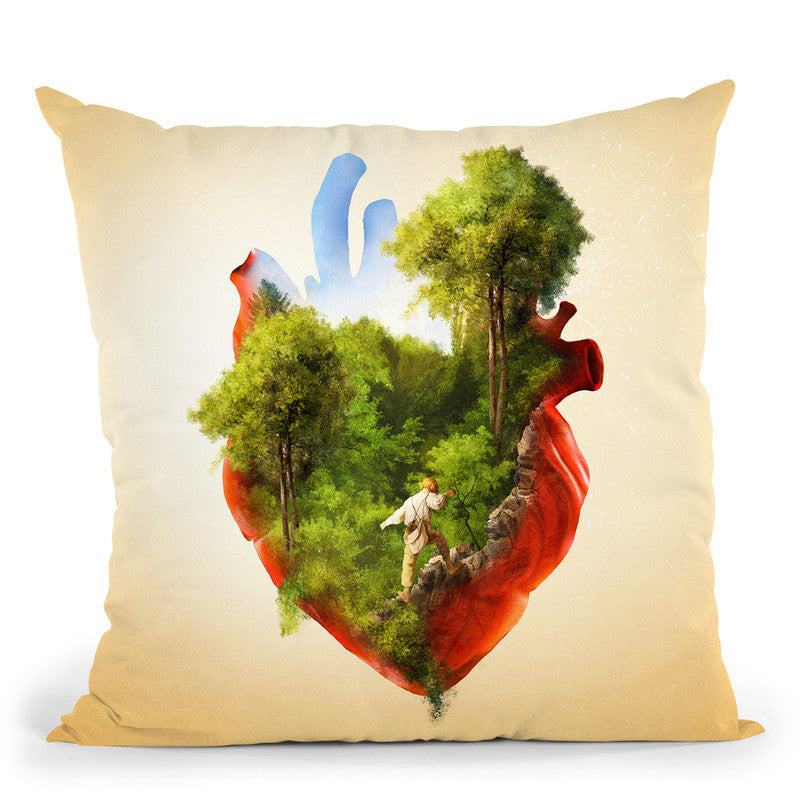 Exploring Heart Throw Pillow By Diogo Verissimo