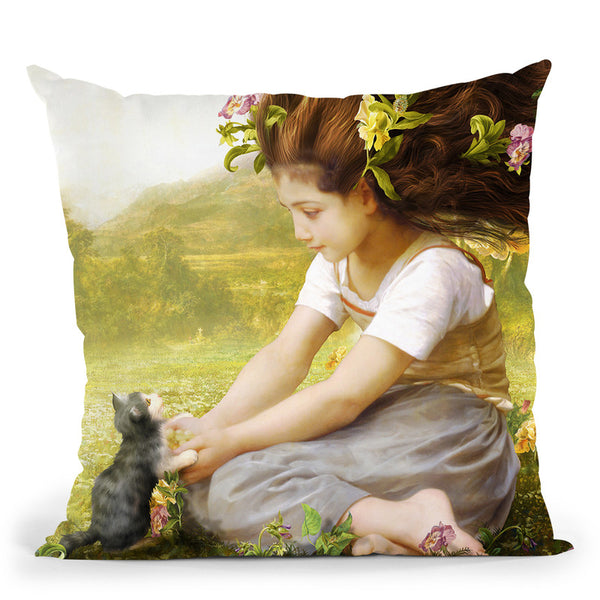 Little Kitty Throw Pillow By Diogo Verissimo