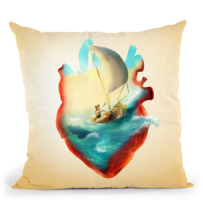 Sailing Heart Throw Pillow By Diogo Verissimo