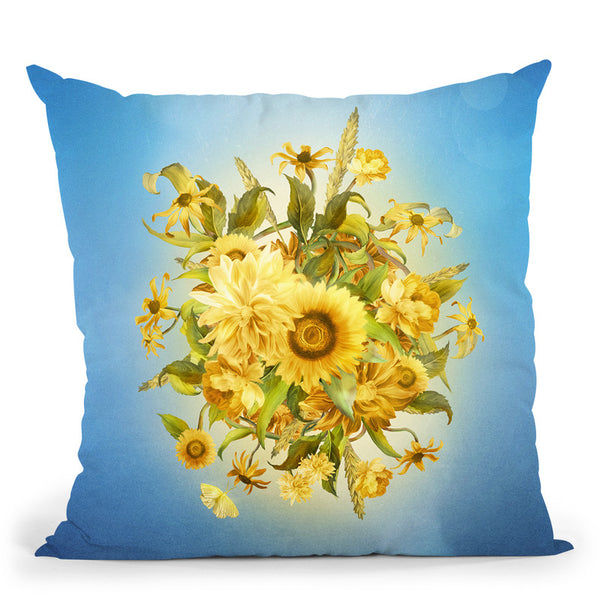 Sunlight Flowers Throw Pillow By Diogo Verissimo