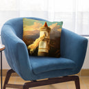 The Girl In The Tower Throw Pillow By Diogo Verissimo