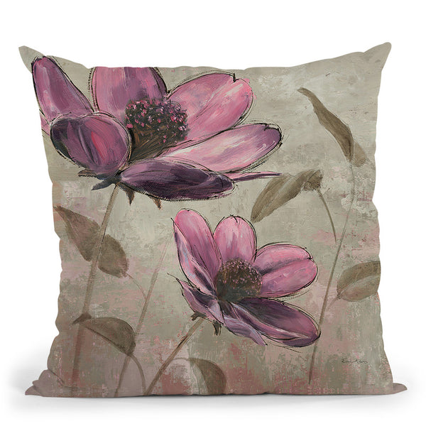 Plum Floral Ii Throw Pillow By Emily Adams