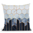 Soft Blue Hexagons Throw Pillow By Elisabeth Fedrikson