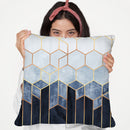 Soft Blue Hexagons Throw Pillow By Elisabeth Fedrikson