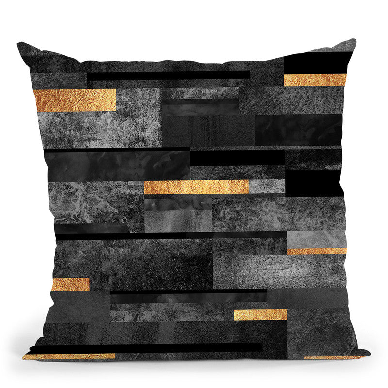 Urban Black And Gold Throw Pillow By Elisabeth Fedrikson