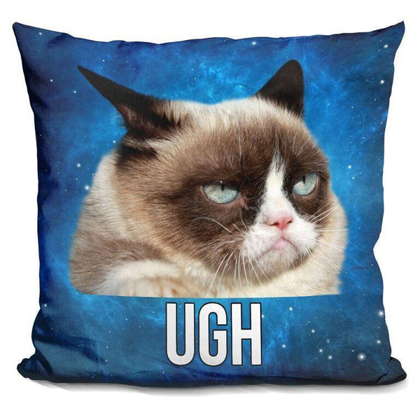 Grumpy Cat Ugh Throw Pillow