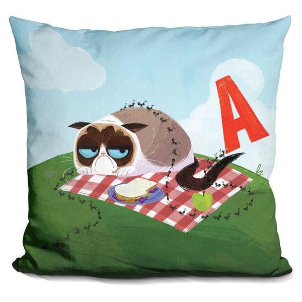 Grumpy Cat A Is For Ants Throw Pillow