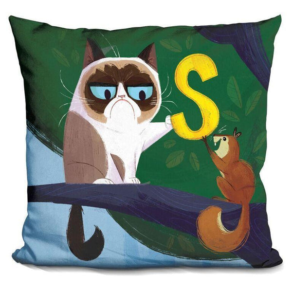 Grumpy Cat S Is Foruirrel Throw Pillow