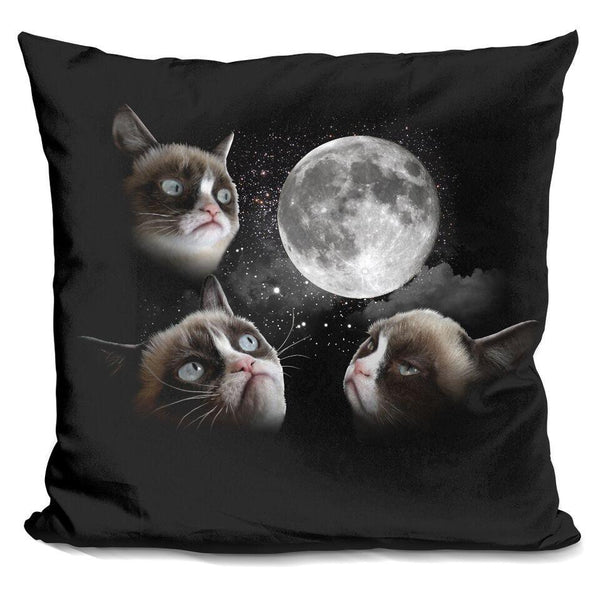 Grumpy Cat 3 Moon Throw Pillow
