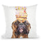 Boxer And Donut Throw Pillow By George Dyachenko