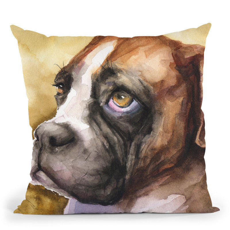Boxer Puppy Throw Pillow By George Dyachenko