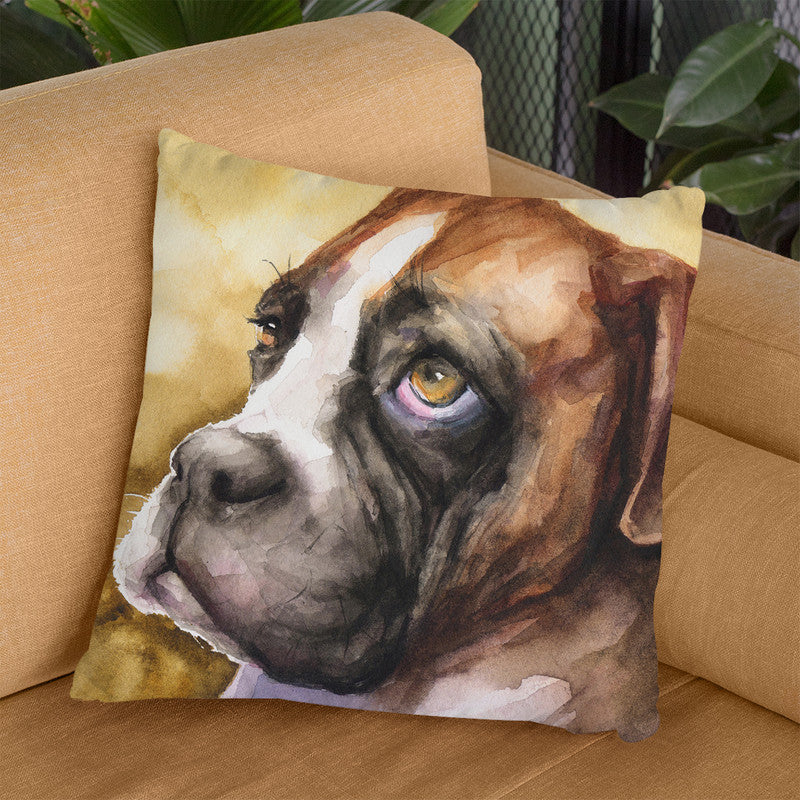 Boxer Puppy Throw Pillow By George Dyachenko