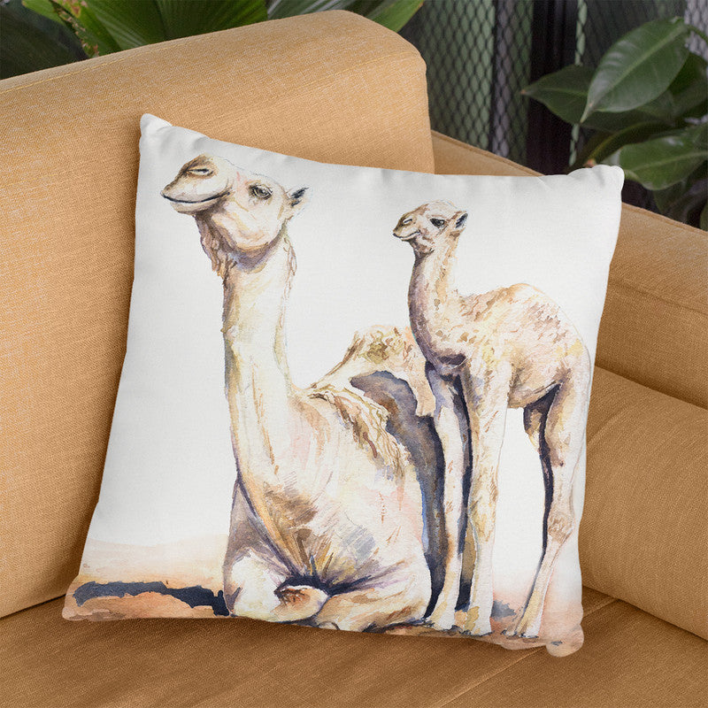 Camels Family Throw Pillow By George Dyachenko