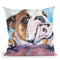 Cute English Bulldog Throw Pillow By George Dyachenko