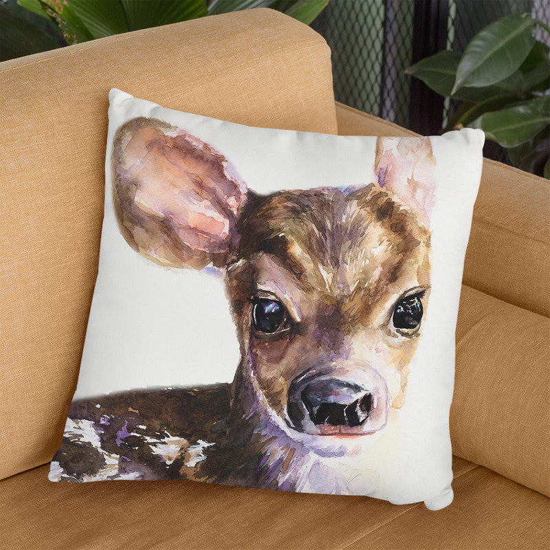 Deer Baby Throw Pillow By George Dyachenko