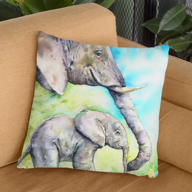 Elephants Throw Pillow By George Dyachenko