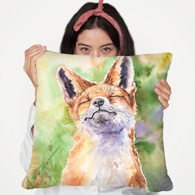 Fox Throw Pillow By George Dyachenko
